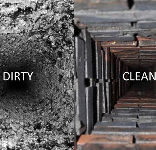 Before and after chimney sweep
