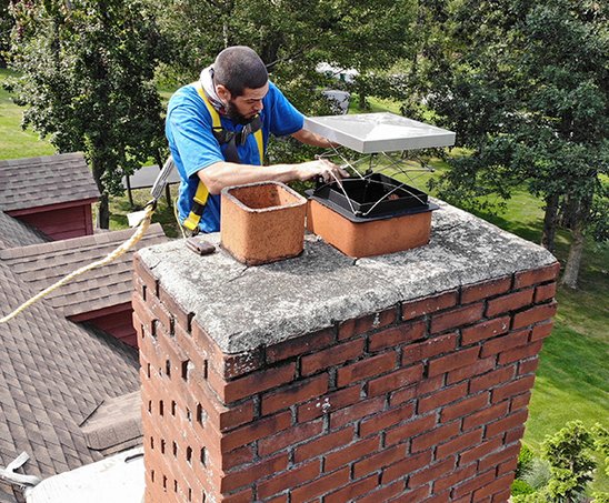 Technician cleaning a dryer vent with a vacuum