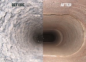 Creosote removal before and after