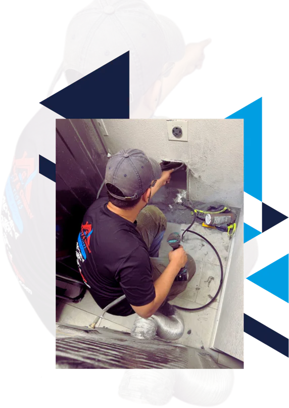 Technician cleaning ductwork in Denver