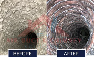 Before and after duct cleaning example 1